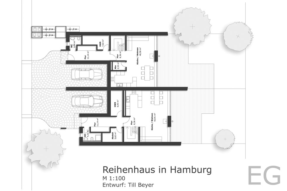 Grundriss EG Reihenhaus Grundriss EG